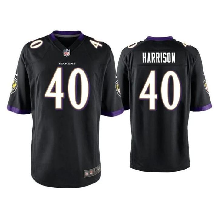 Men Baltimore Ravens #40 Malik Harrison Nike Black Game NFL Jersey->baltimore ravens->NFL Jersey